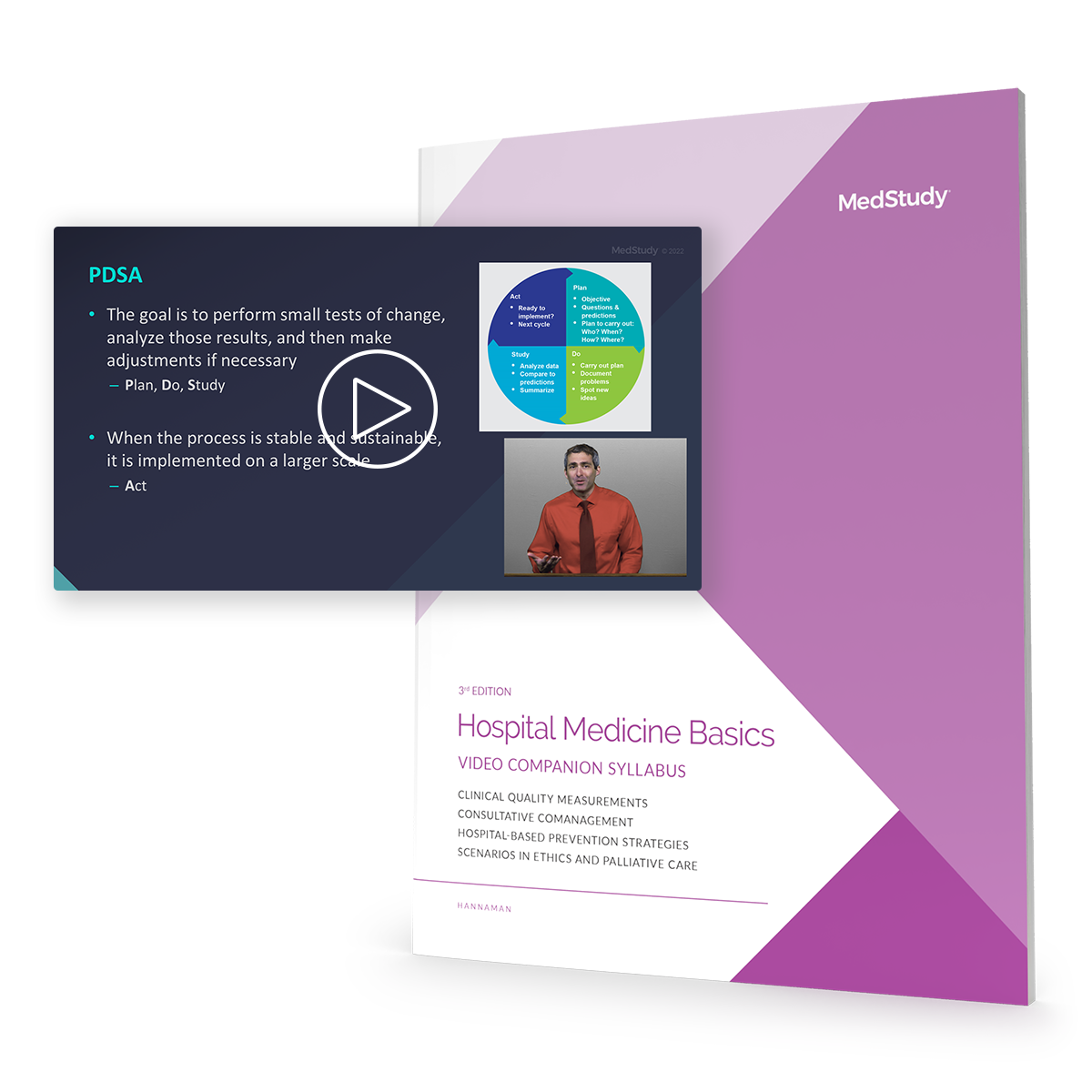 Video still of Hospital Medicine Basics on top of the video companion syllabus